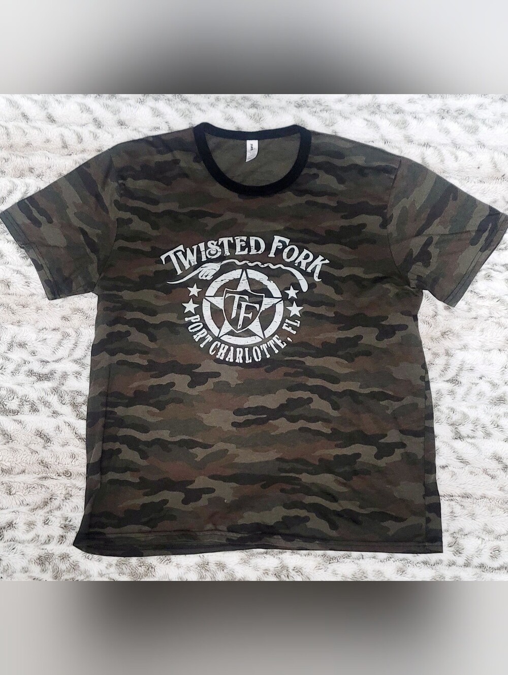 Men's Twisted Fork Port Charlotte FL Camo Logo T-Shirt